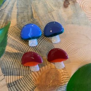 Sparkle Mushroom Stud Earrings